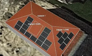Bild von einer Photovoltaik Planung, Belegungsplan der Module