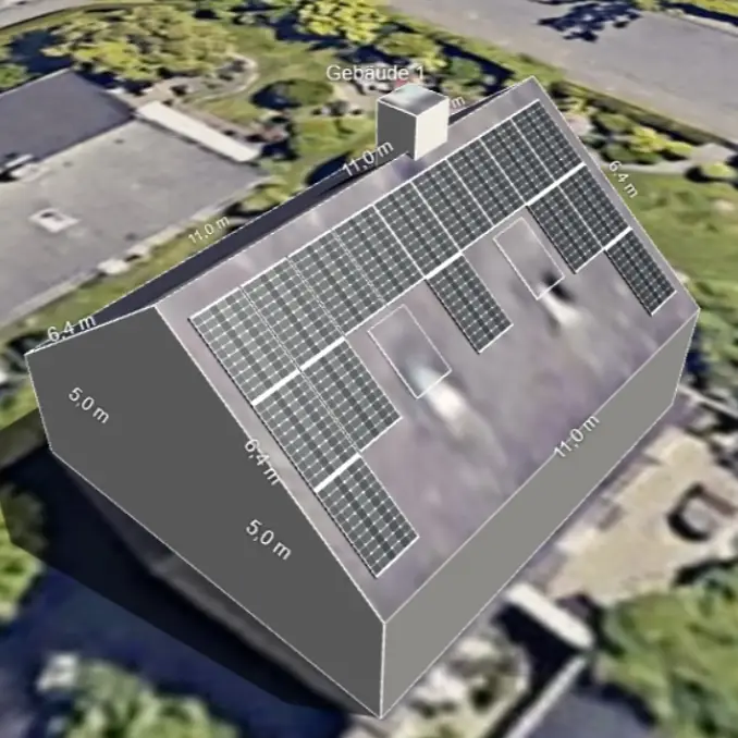 3D-Visualisierung einer Photovoltaikanlage